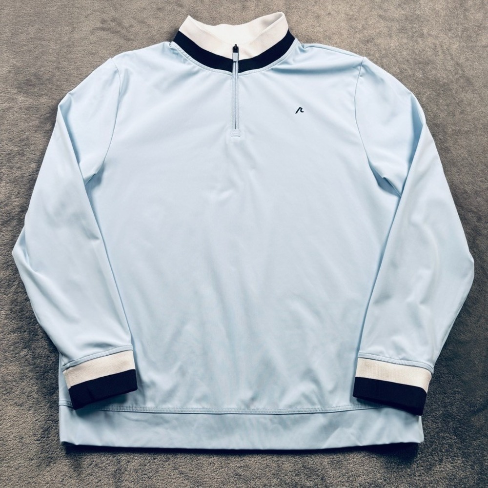Redvanly Sweatshirt Mens L Blue Dunham Quarter Zip Pullover Atmosphere Golf
